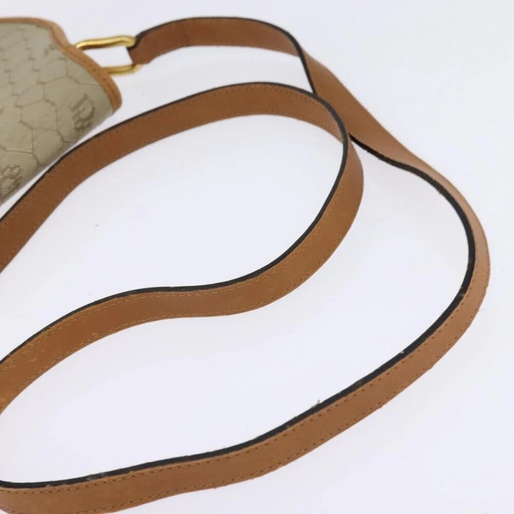 Christian Dior Honeycomb Canvas Shoulder Bag PVC Beige Gold Auth BA5629 - Picture 8 of 16